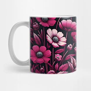 Magenta Floral Illustration Mug